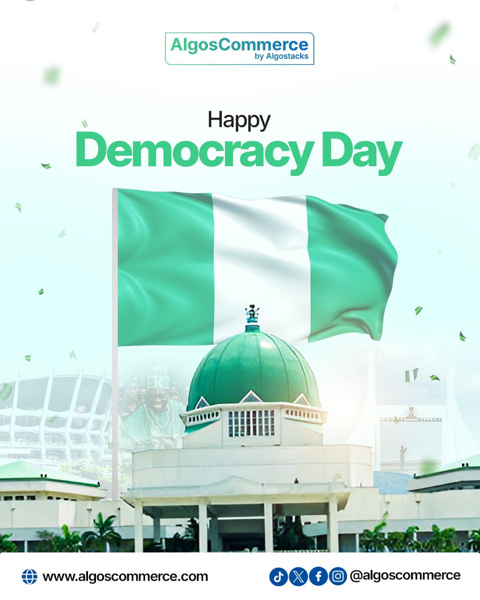 algoscommerce's tweet photo. Democracy is about giving people a voice, and Nigeria continues to thrive on the voice of its people. Whether business owner or salary earner, we all work together to ensure the progress of our amazing country.

#DemocracyDay #AlgosCommerce #DigitalFreedom #PowerYourRetail https://t.co/iZ7bMhsAEN