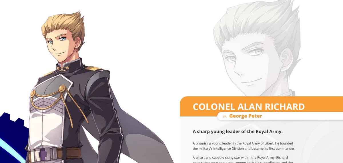 georgepetervo's tweet image. So incredibly excited to announce that I am Colonel Alan Richard in #TrailsInTheSky1stChapter !
Gratitude to my amazing director @haweshaweshawes, @SideGlobal and to @GungHo_America for having me!
This role means the world to me, so this thread is my love letter to the fans: