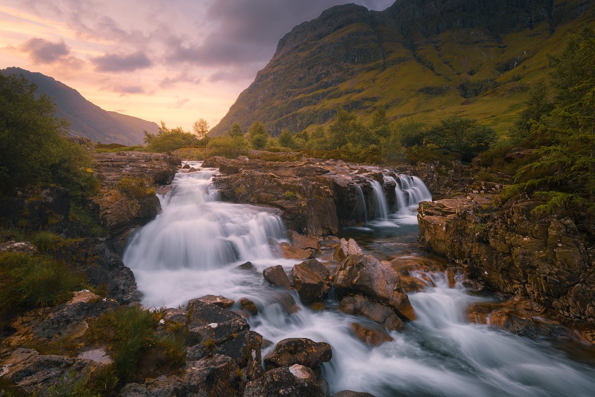 Morning light on the Clachaig Falls, Glen Coe #Scotland #GlenCoe #Clachaig #Highlands damianshields.com
