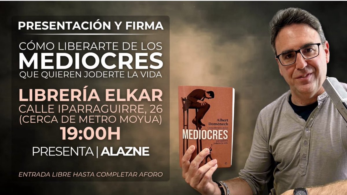 Y llegó el día!! Nervios, ilusión, risas, anécdotas, pero sobre todo, un auténtico orgullo poder presentar en mi tierra el proyecto que he visto nacer y crecer de alguien a quien quiero y admiro. Os esperamos, paso lista!!! 💚💚
#ApadrinaUnMediocre
<a href="/esferalibros/">La Esfera de los Libros</a>
<a href="/elkar/">elkar Taldea</a>