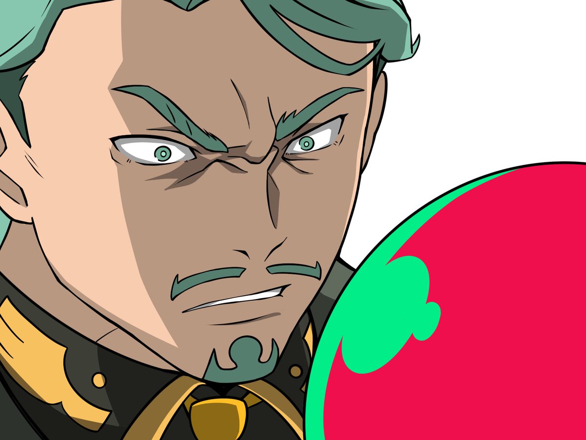 静止画版の緑のおじさんとマチュ 