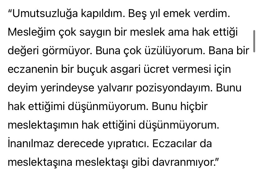 Bu okulu ilk kazandığımda kendime eczacılık ögrencilerinin 2013 sonrası eczacıların sesini duyurmak için her şeyi yapacağıma dair söz vermiştim. Bu benim attığım ilk adım. Bu röportajı ulaşabildiği her yere ulaştırmak artık benimle aynı yolda yürüyen yol arkadaşlarıma düşüyor.