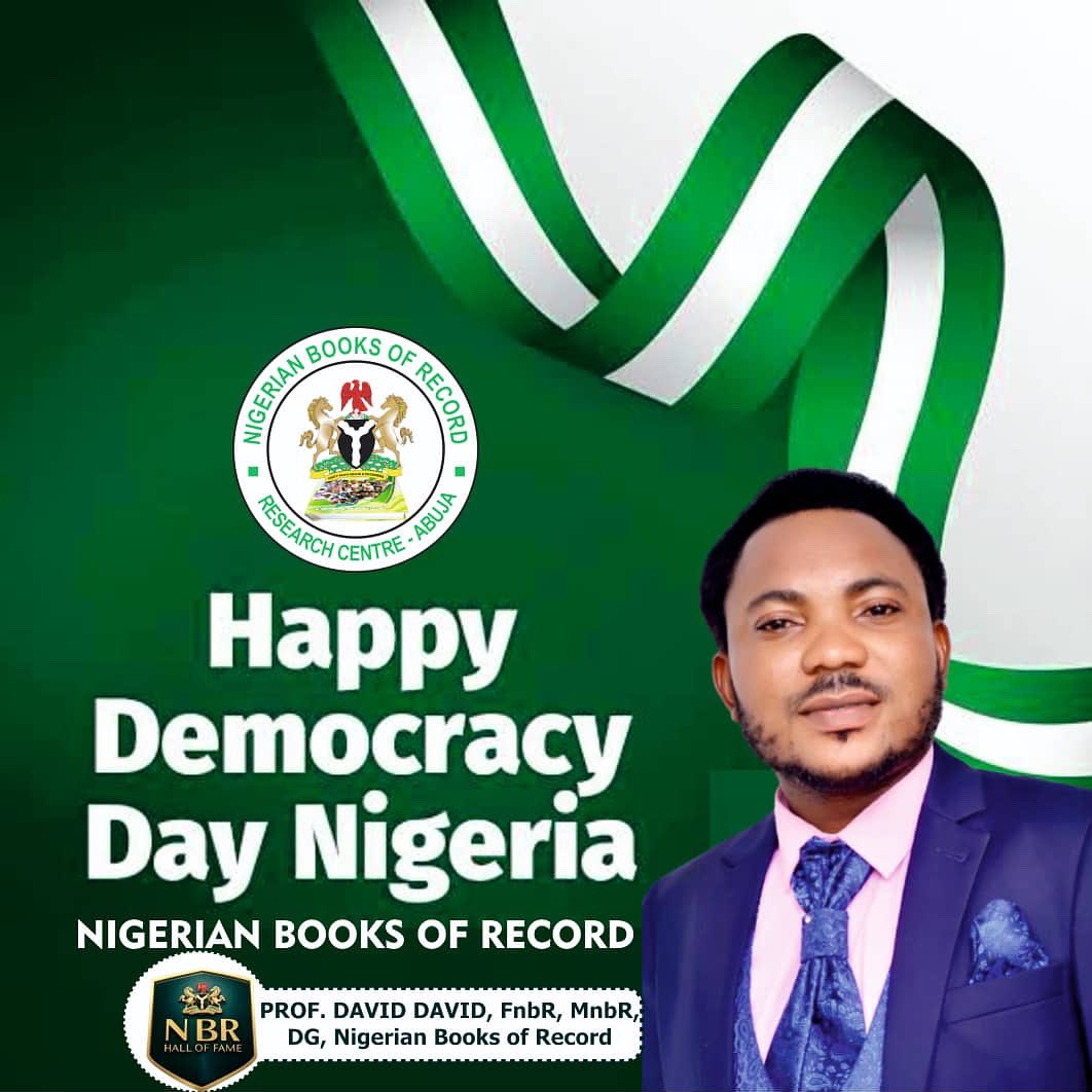 DavidODavidPhD's tweet photo. Happy Democracy Day, Nigeria!

Today, June 12, 2025, we mark 26 years of uninterrupted democracy—a testament to our resilience, unity, and unyielding hope! 

The Nigerian Books of Record (NBR) proudly celebrates YOU, the heartbeat of our great nation, as we journey toward a https://t.co/YFen4uGHhl
