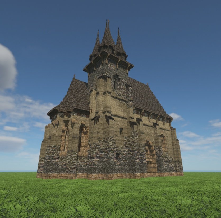 wojczym's tweet image. A Gothic church built using the Conquest Reforged mod. #medieval #architecture #minecraft
