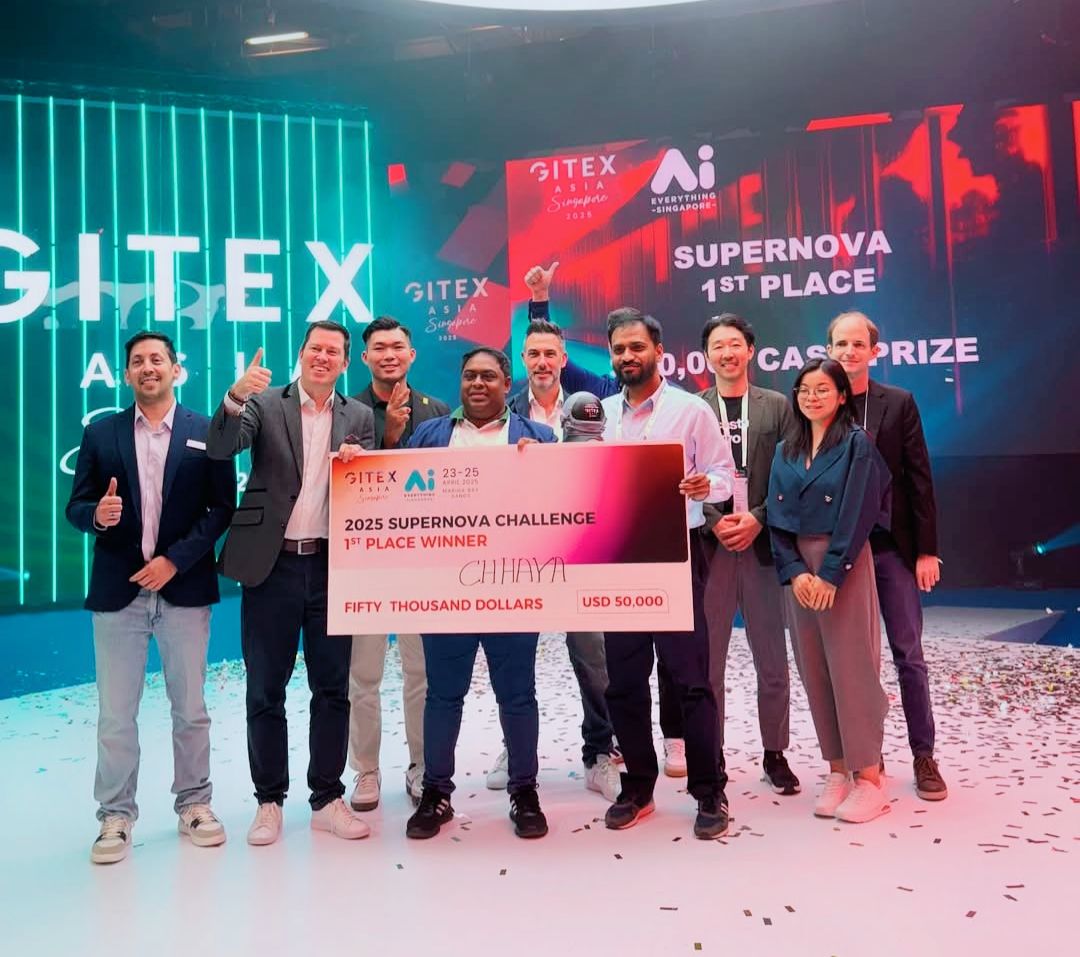 Chhaya won the Supernova Challenge at GITEX Asia 2025. Out of a powerhouse lineup of finalists from across the Asia-Pacific, Europe and North America, Chhaya clinched 1st place at the region’s top stage for early-stage startups, winning the USD 50,000 first prize.

#socialimpact