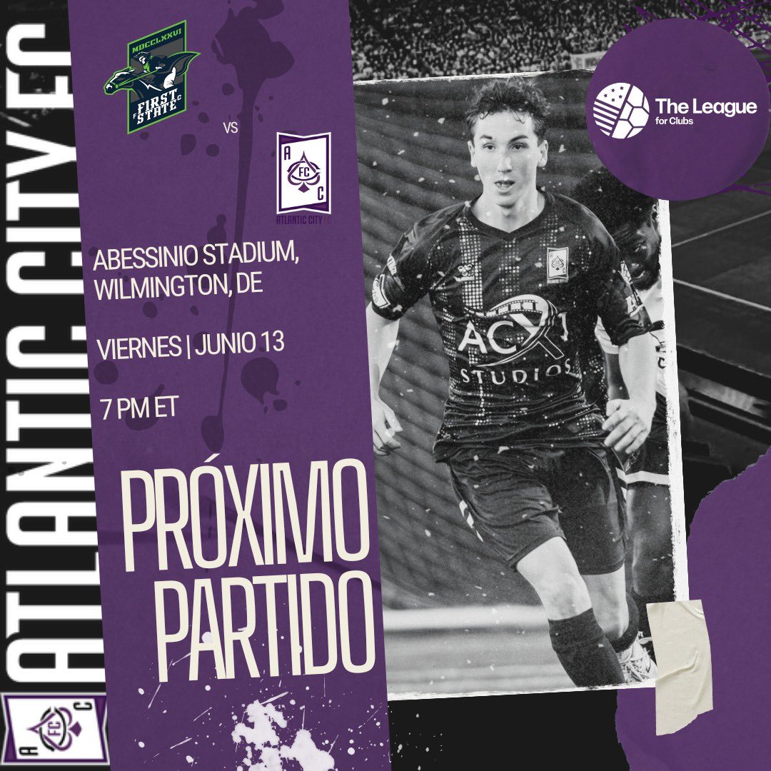🎲 ¡Apostamos fuerte mañana !

Nos vamos a Wilmington para enfrentar a <a href="/FirstStateFC/">First State FC Midnight Riders</a> en el Abessinio Stadium 🎯
Se vienen los aceeeees 🟣♠️💥

<a href="/AtlanticCityFC/">Atlantic City FC</a> 

#ACFC #AllIn #FirstStateVsAtlanticCityFC