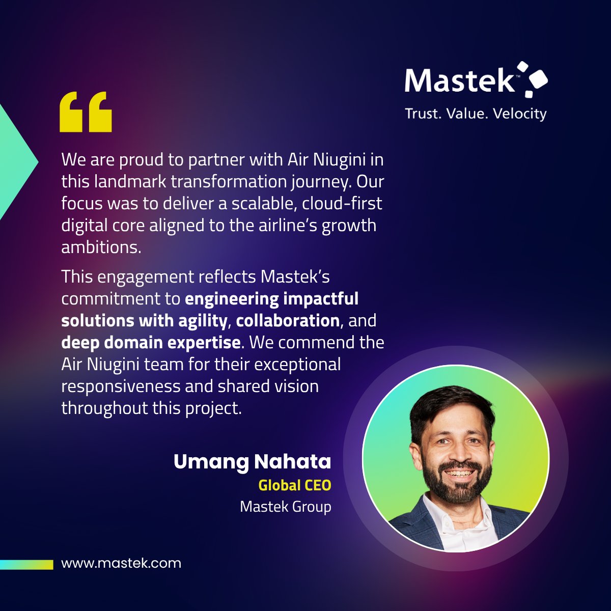 Mastek is proud to partner with Air Niugini in achieving a key milestone in the airline’s digital transformation journey. mastek.com/pressreleases/…