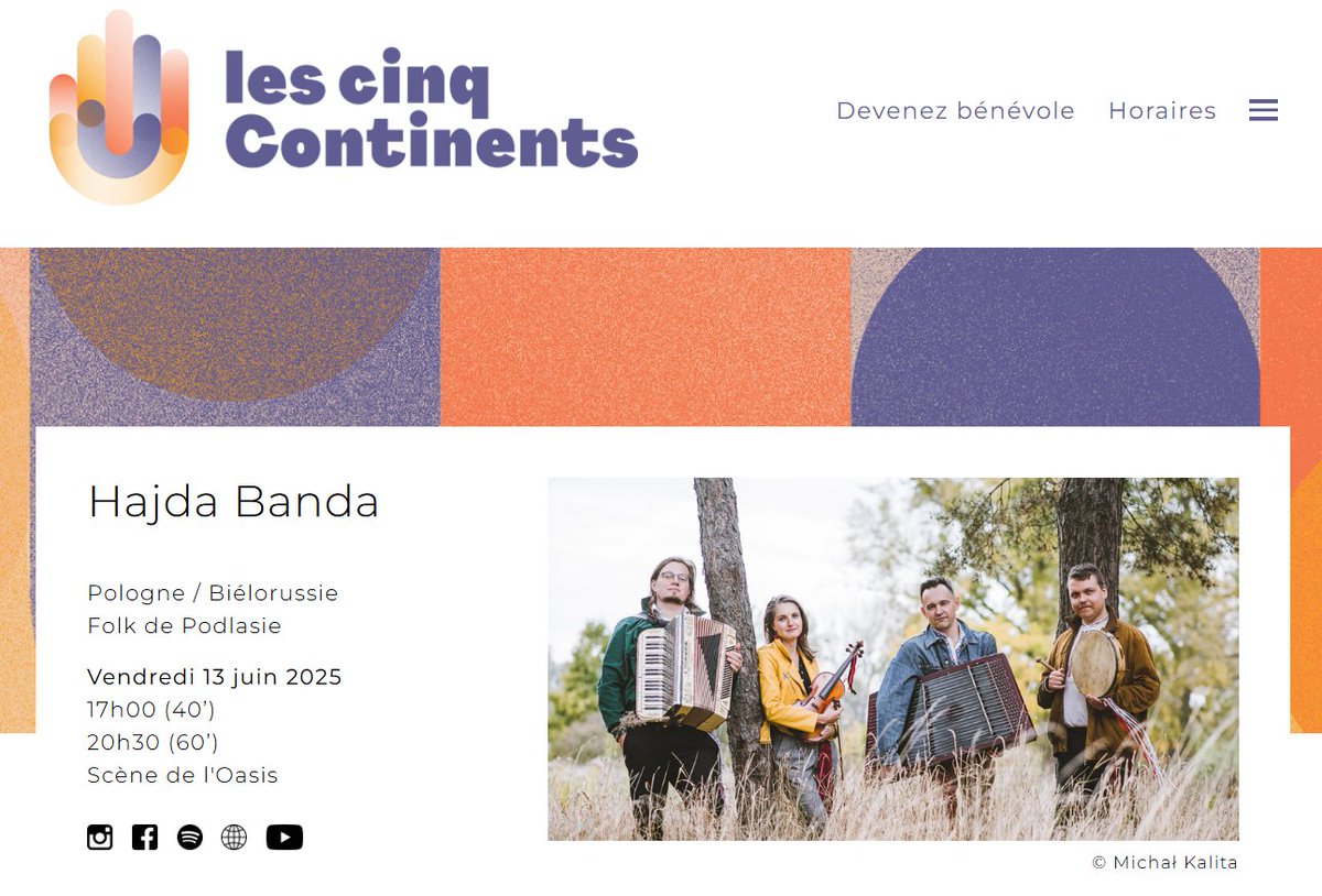 Hajda_Banda's tweet photo. 🇨🇭 wyruszamy do Szwajcarii! Kto w okolicy - zapraszamy na festiwal 5 Kontynentów do Martigny w regionie Valais (blisko granicy z Francją). Przed nami dwa koncerty i warsztaty tańca - wszystko jednego, upalnego wieczoru! WSTĘP WOLNY! Zapraszamy!
https://t.co/VxI3ZqdbzL https://t.co/SK8VFks3GL
