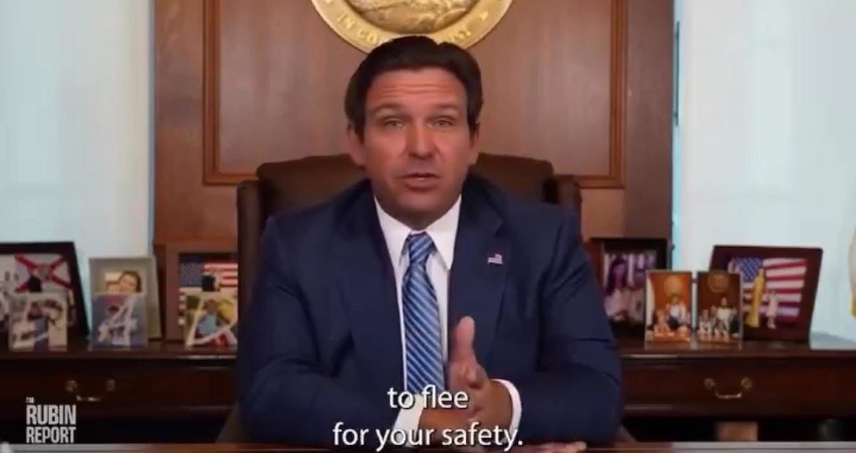 Gov. Ron DeSantis says that Floridians are ALLOWED to drive over protesters in the street, if they feel like their life is in danger.. 

LOVE this! 👏👏

"And we also have a policy that if you're driving on one of those streets and a mob comes and surrounds your vehicle and