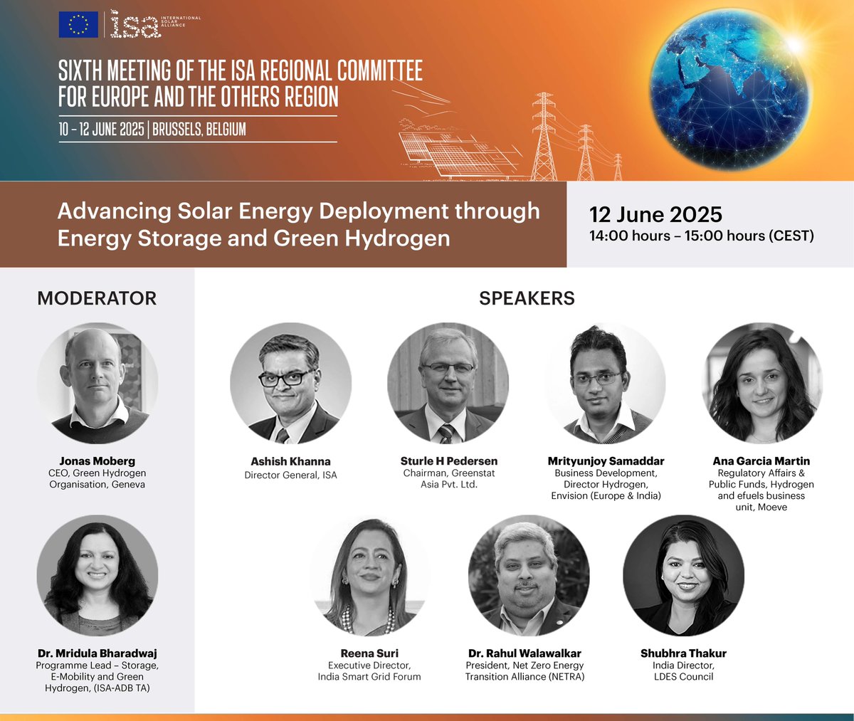<a href="/EU_Commission/">European Commission</a> <a href="/IndEmbassyBru/">India in Belgium & Luxembourg</a> Up Next ! 

Thematic Session on Advancing Solar Energy Deployment through Energy Storage and Green Hydrogen

⏱️14:00 - 15:00 Hours (CEST)