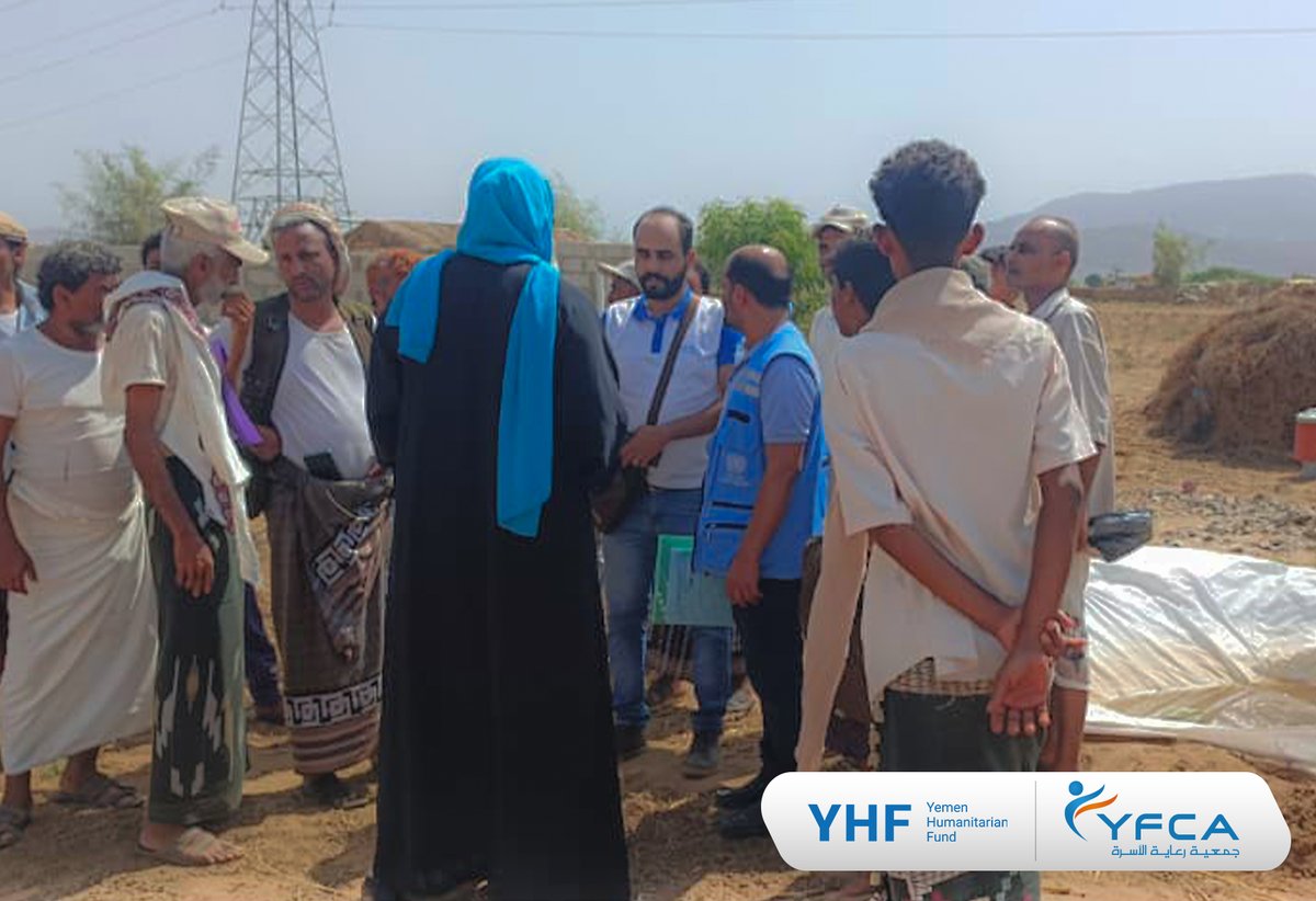 YFCA_Yemen's tweet photo. #YFCA hosted #YHF team at AlKedf IDP Site/Hajjah. We evaluated transitional shelters (TSKs) and the vital role of involving displaced persons in construction. استضافت الجمعية فريق YHF في موقع الكدف للنازحين/حجة. تم تقييم سير بناء المأوى الإنتقالي ودور إشراك النازحين في البناء. https://t.co/t6bIDgbPVs