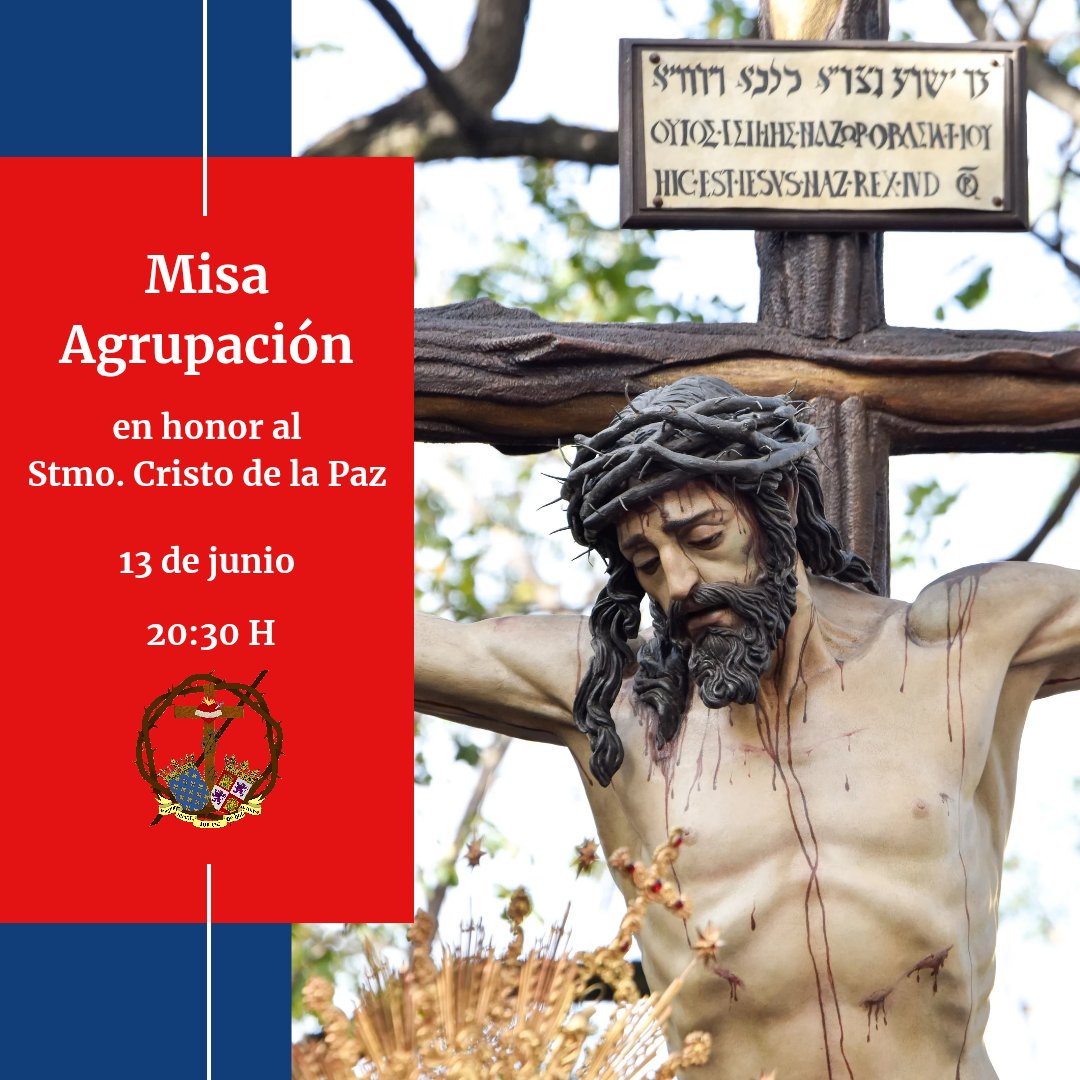🔵🔴 MISA DE AGRUPACIÓN 🔴🔵 

Mañana, viernes, 13 de junio, se celebrará la misa en honor al Santísimo Cristo de la Paz.

🗓️ 13 de junio
🕖 20:30 H
⛪ Parroquia San Luis y San Fernando (Rochelambert)

✉️ Infórmate y contacta:
secretaria@pazymisericordia.com