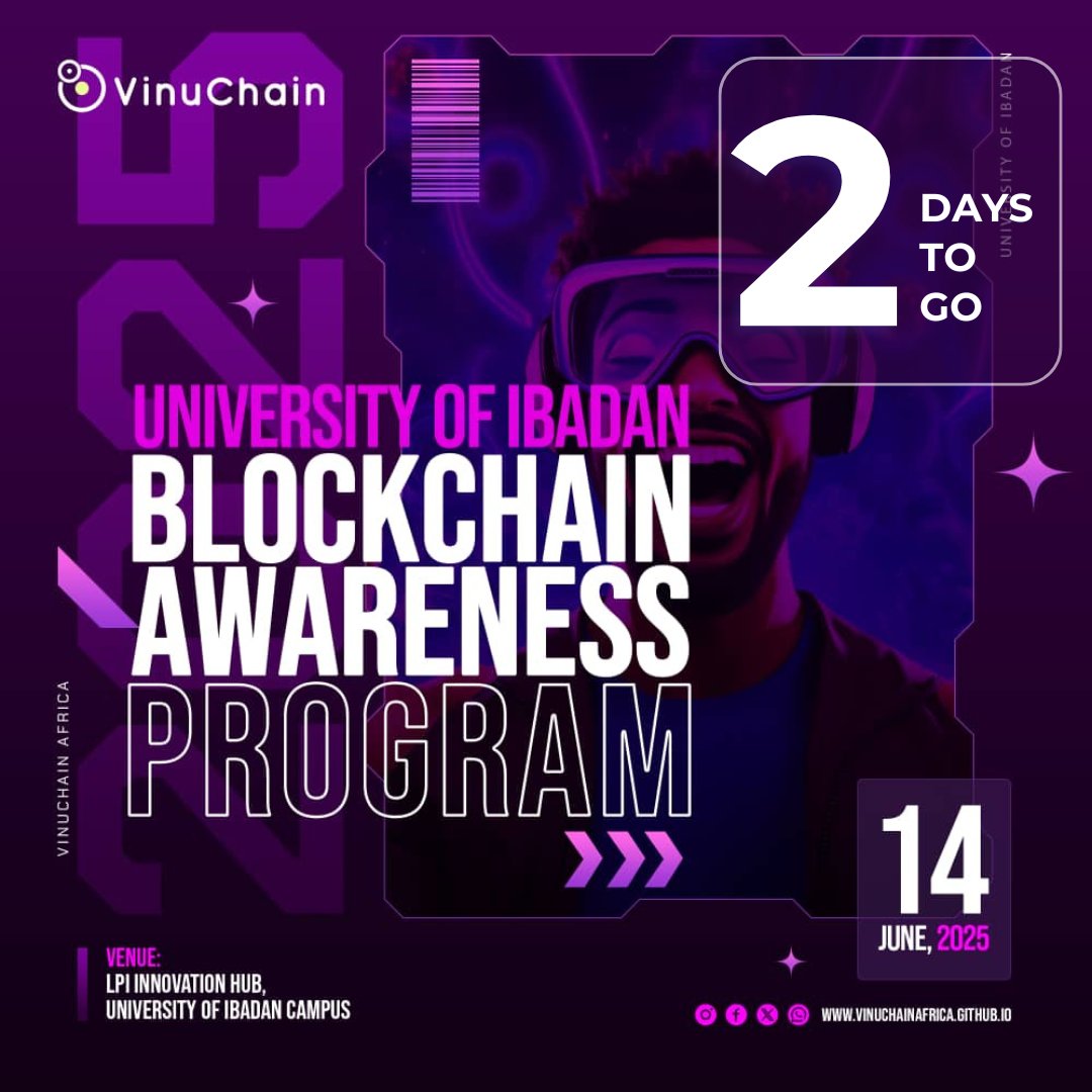VinuChainAfrica's tweet photo. ⏰Only 2 days left to join @VinuChain’s UI Outreach on June 14! Don’t miss blockchain insights &amp; networking!  

See highlights of past events here: https://t.co/XUcHAnyWgK

Register here 🔗: https://t.co/9dikd1pDer 

#VinuChain #UIEvent #Blockchain https://t.co/w2t0rhLOha