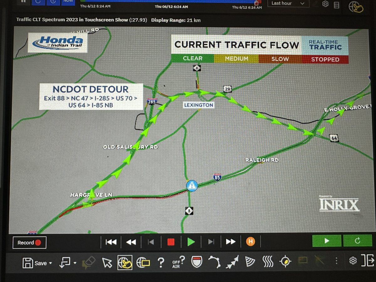 NickBuffo's tweet image. Heads up if you're heading towards #Greensboro this morning! I-85 NB is shut down near Lexington. 

@NCDOT advises drivers take Exit 88, to NC47, to I-285,  to US70, and to US64 to access I-85 NB.

@SpecNews1CLT