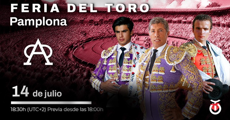 OneToroTV's tweet photo. Hoy, en #sanfermin2025, la esperada y tradicional corrida de Miura 🟩🟥

🔻 Para Manuel Escribano, Damián Castaño y Jesús Enrique Colombo

📺 Desde las 18:00 horas (UTC+2), en directo y en exclusiva en @onetorotv