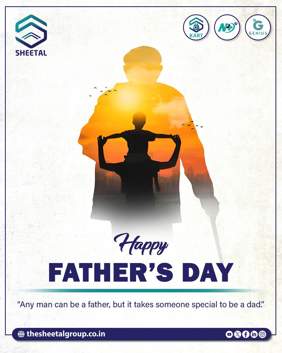 _Sheetal_Group's tweet photo. Happy Father’s Day to the real-life heroes who lead with strength, love, and quiet wisdom. 👨‍👧‍👦
Today, we honour every dad who builds dreams, protects families, and inspires us every day.
Warm wishes from all of us at Sheetal Group. 💙
#HappyFathersDay #SheetalGroup #DadOurHero https://t.co/zvF0UXXXZB