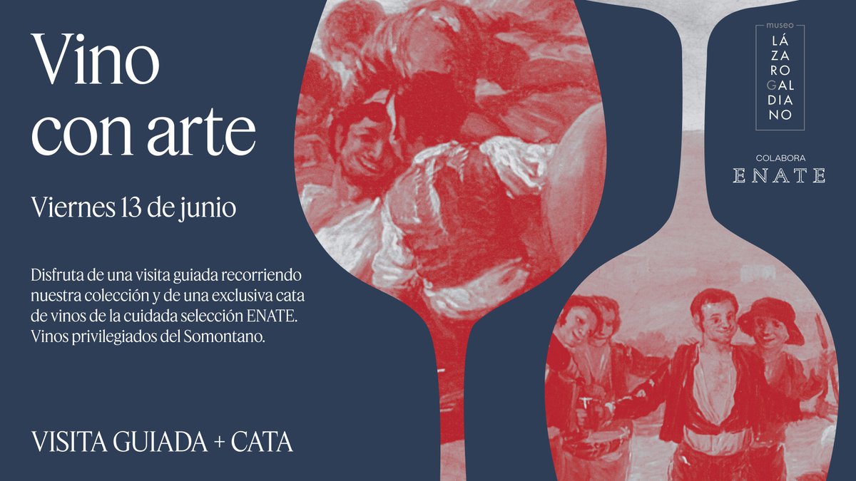 MuseoLázaroGaldiano (@museo_lazaro) on Twitter photo ¡Últimas plazas! Mañana viernes, a las 18:30, visita guiada especial + cata de #vino de <a href="/BodegaEnate/">Bodega Enate</a>
Un viaje por obras que capturan la esencia, la historia, el detalle y la atmósfera que envuelve al vino.
+ información y entradas: museolazarogaldiano.es/agenda-de-acti…
#arte #Madrid ¡Últimas plazas! Mañana viernes, a las 18:30, visita guiada especial + cata de #vino de <a href="/BodegaEnate/">Bodega Enate</a>
Un viaje por obras que capturan la esencia, la historia, el detalle y la atmósfera que envuelve al vino.
+ información y entradas: museolazarogaldiano.es/agenda-de-acti…
#arte #Madrid