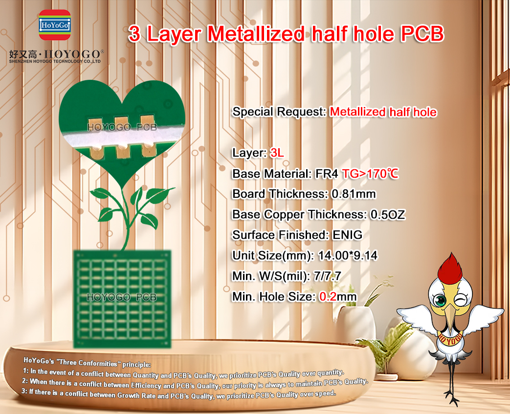 HYG_PCB's tweet image. 🚀 #MetallizedHalfHole⭐

🎈 #3Layer #FR4 #TG&amp;gt;170℃ #ENIG
Board Thickness: 0.81mm
Base Copper Thickness: 0.5OZ
Unit Size(mm): 14.00*9.14
Min. W/S(mil): 7/7.7
Min. Hole Size: 0.2mm

💻 hoyogo.com
📬 noreen@hoyogo.com

#pcb #hdi #rigidflexpcb #fpc #pcba #hoyogopcb
