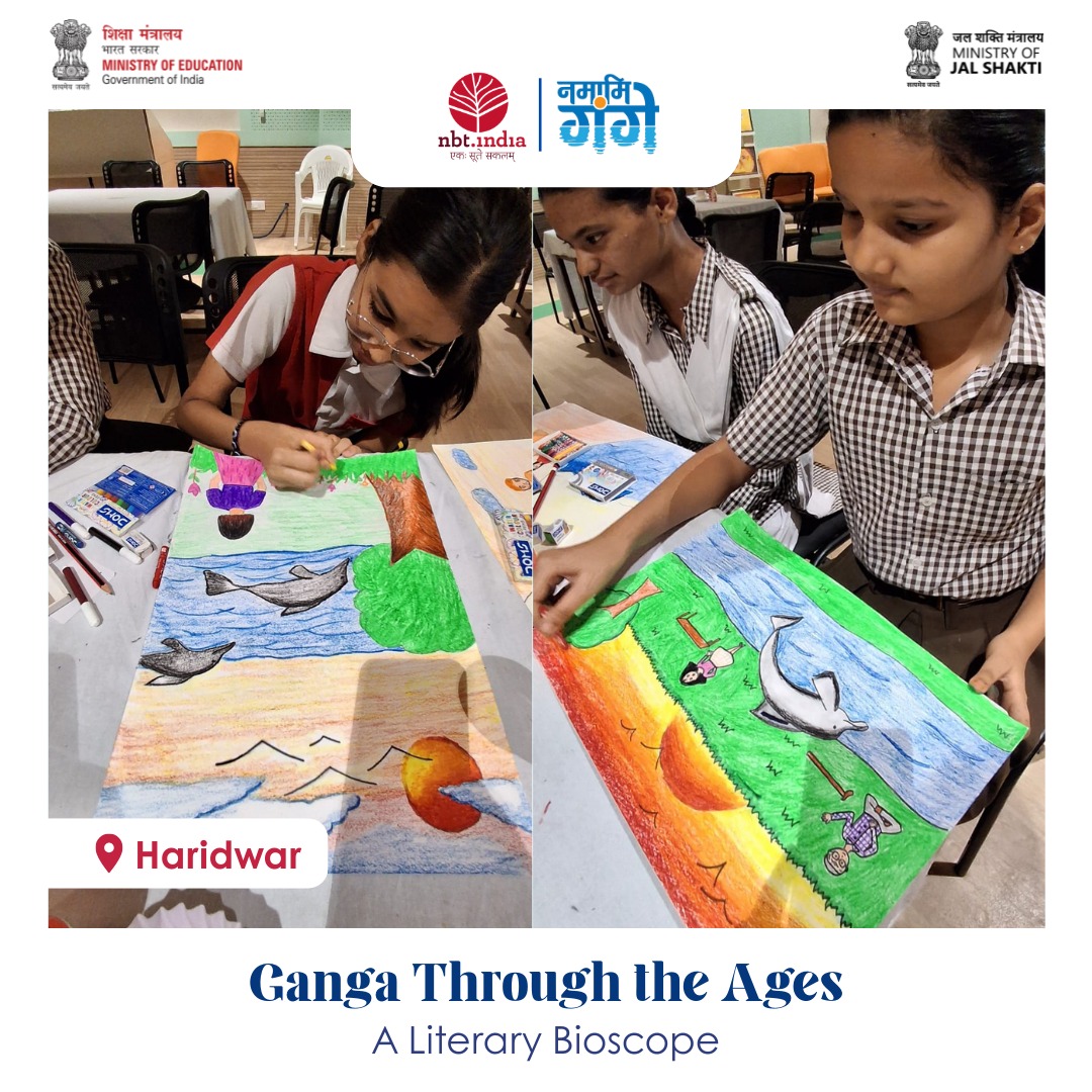 As part of the #GangaPustakParikrama—an initiative by #NamamiGange in collaboration with #NBTIndia a storytelling and art session was held at Nirmal Ashram Deepmala Public School, Shyampur.

Children learned about the Gangetic River Dolphin and #GangaConservation, expressed the