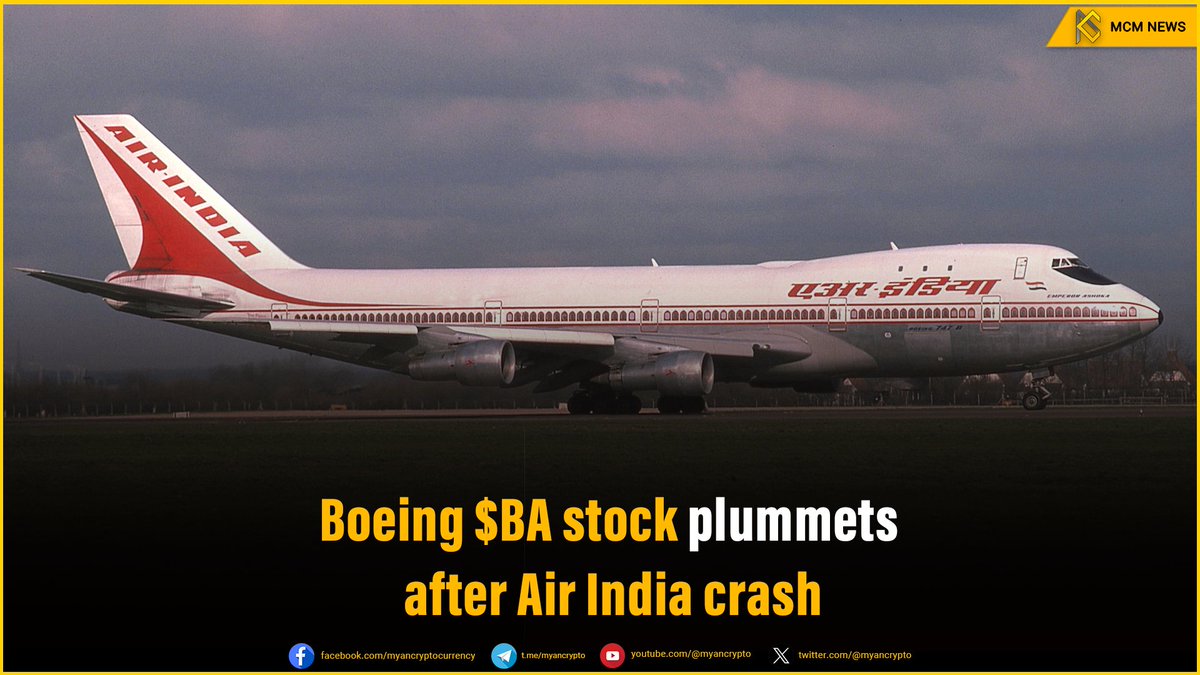 Tragic news out of India: Boeing $BA stock is down 7.7% premarket following reports of an Air India plane crash with 242 people on board. Our thoughts are with everyone affected by this devastating incident. Investigations are underway. #Boeing #AirIndia #AviationSafety