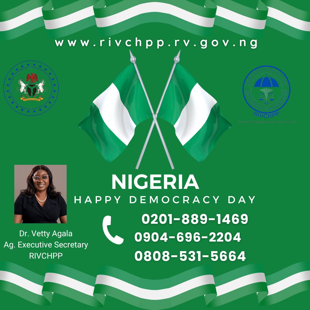 RVCHPP's tweet image. Democracy must mean health, equity & access.
As Nigeria celebrates #DemocracyDay , we echo:
🩺Health is a human right.
With #RIVCHPP in Rivers State, health insurance is not a dream—it’s democracy in action.
#Health4AllRivers | #RIVCHPP #HappyDemocracyDayNigeria
