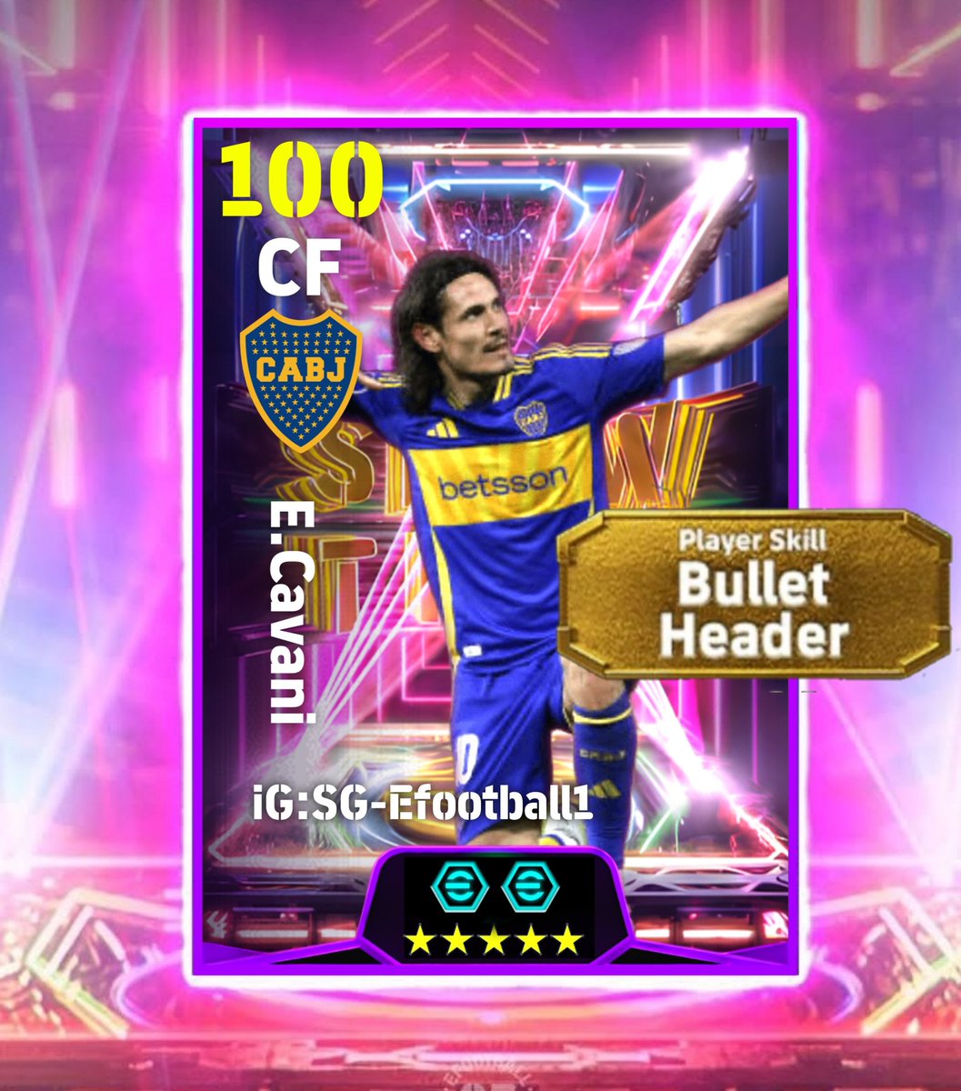 Metieron una cartita de Cavani con la camiseta de Boca en el Efootball. TEAMOOOOOO KONAMIIII
