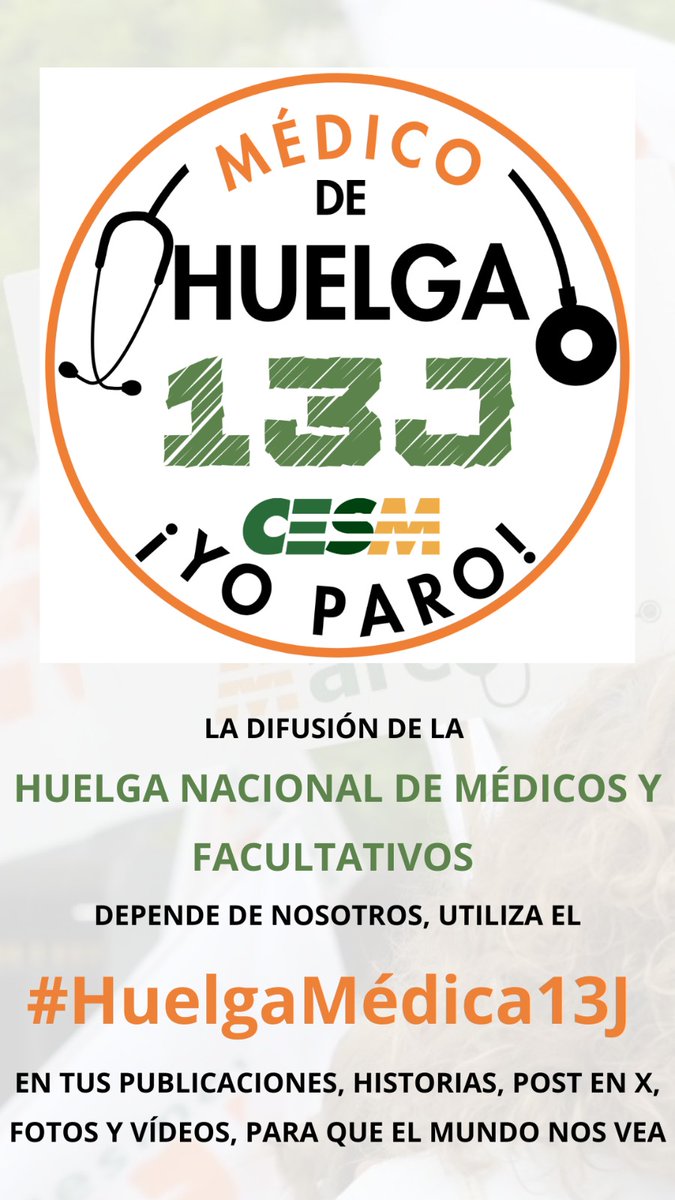 Mañana estamos  de  huelga

#HuelgaMédica13J