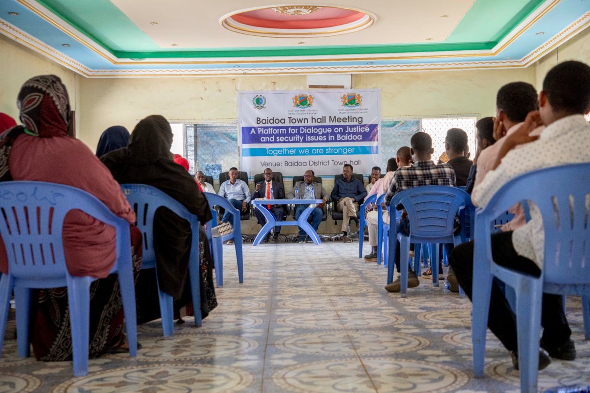 Nabadaynta Soomaaliya (@nabadaynta) on Twitter photo ๐๐ก๐จ๐ญ๐จ ๐จ๐ ๐ญ๐ก๐ ๐๐๐๐ค: A photo from one of the #Nabadaynta supported Townhalls on security and justice, held in Baidoa District.
To learn more, follow us here <a href="/Nabadaynta/">Nabadaynta Soomaaliya</a>
#GoFarGoTogether @IOM_Somalia <a href="/UKinSomalia/">UK in Somalia๐ฌ๐ง๐ธ๐ด</a> <a href="/EU_in_Somalia/">EU Delegation Somalia</a> ๐๐ก๐จ๐ญ๐จ ๐จ๐ ๐ญ๐ก๐ ๐๐๐๐ค: A photo from one of the #Nabadaynta supported Townhalls on security and justice, held in Baidoa District.
To learn more, follow us here <a href="/Nabadaynta/">Nabadaynta Soomaaliya</a>
#GoFarGoTogether @IOM_Somalia <a href="/UKinSomalia/">UK in Somalia๐ฌ๐ง๐ธ๐ด</a> <a href="/EU_in_Somalia/">EU Delegation Somalia</a>