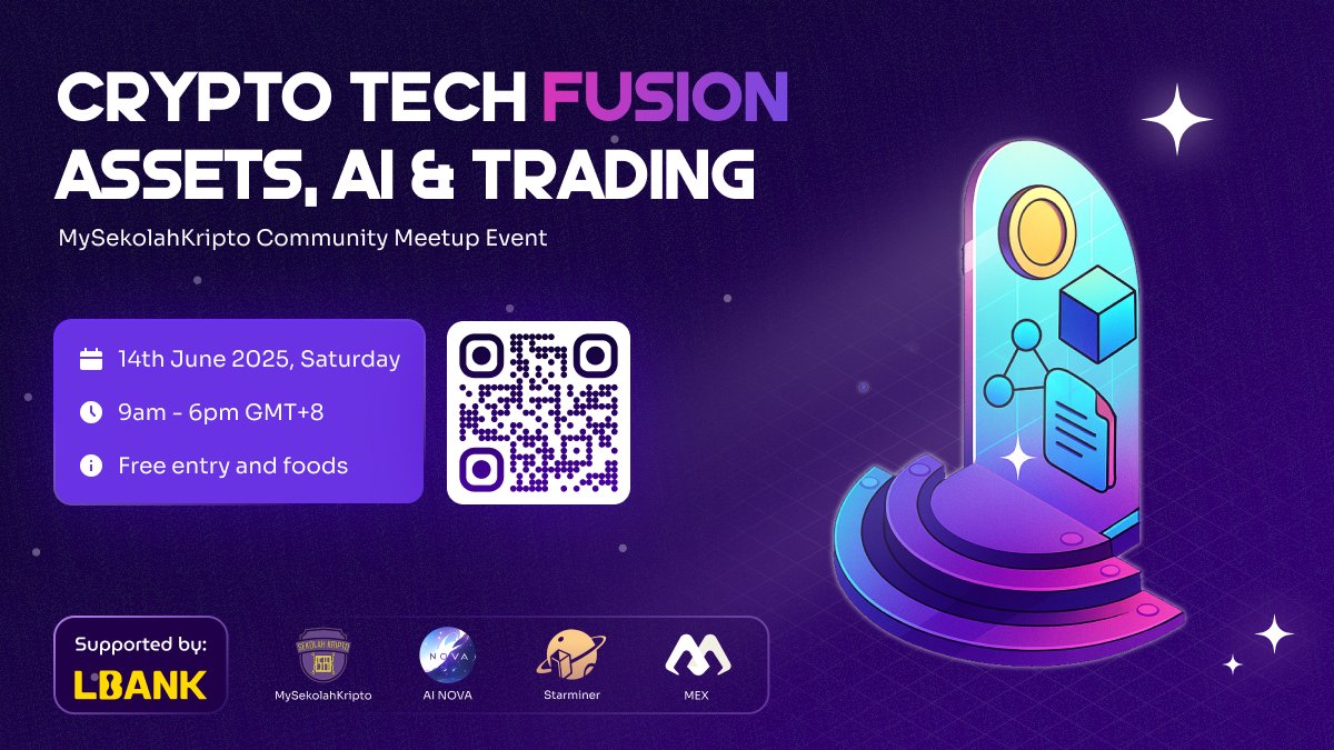 ai_nova_off's tweet image. 🔥 CRYPTO TECH FUSION EVENT 🔥

The future of Assets, AI &amp;amp; Trading - all in one day!

🗓️ June 14, 9am-6pm (GMT+8)
🍕 Free entry + meals included
🤝 Supported LBANK

Network, learn, and explore the cutting edge of crypto tech in Malaysia!

Join us: lu.ma/vphgar9h…