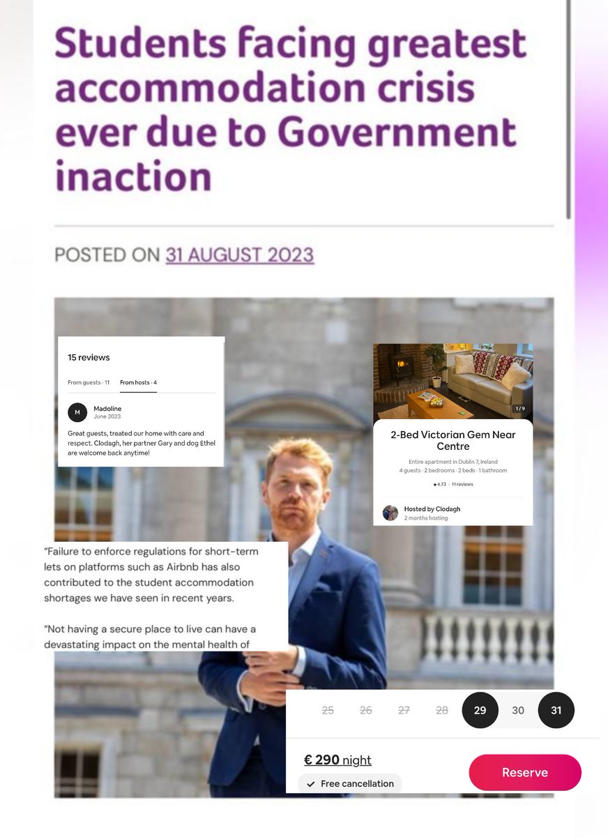 TheFlareNews's tweet image. REVEALED: WIFE OF SOCIAL DEMOCRATS T.D. GARY GANNON MAKING FORTUNE FROM AIRBNB—WHILE GANNON CALLS FOR AIRBNB TO BE RESTRICTED

Gannon&apos;s wife Clodagh Allen&apos;s Airbnb listing goes for up to €290/night. Gannon has been vocal about Airbnb worsening the housing crisis

@TheFlareNews