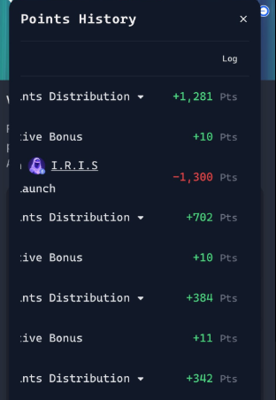 nazimulprapto47's tweet photo. "Just checked my points history! ๐ Earned +1,281 Pts, +702 Pts, and more with active bonuses. Though I.R.I.S took -1,300 Pts, still stacking those rewards! #PointsGame #Rewards" @virtuals_io @klout @GiveRep @KaitoAI @Virgen_Alpha https://t.co/0HJCfInLwX