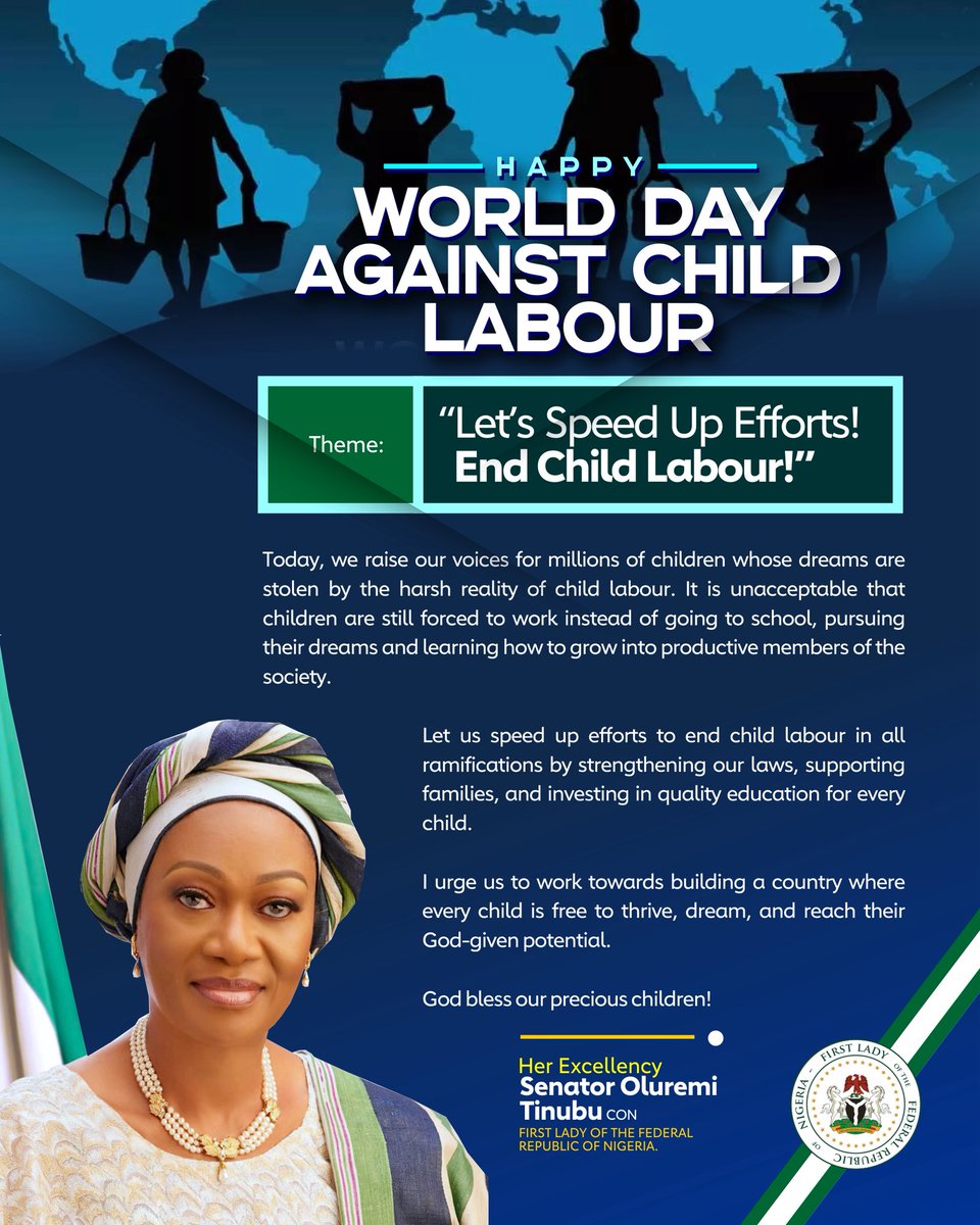 Today, we raise our voices for millions of children whose dreams are stolen by the harsh reality of child labour. It is unacceptable that children are still forced to work instead of going to school, pursuing their dreams and learning how to grow into productive members of the