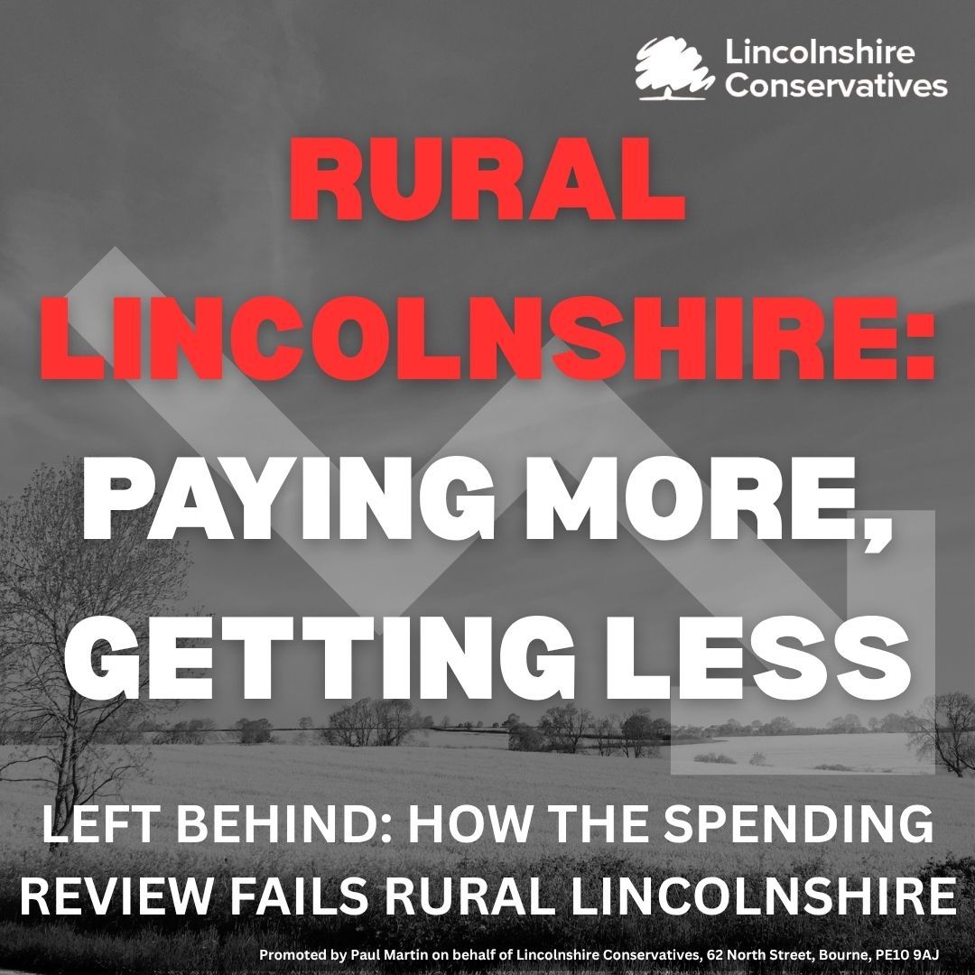 LincsTories's tweet image. Spending Review Betrays Rural Lincolnshire: The Conservative Group on Lincolnshire County Council has today condemned the Chancellor’s Spending Review as a “direct betrayal of rural Lincolnshire”
Read more: buff.ly/4oXjVTm