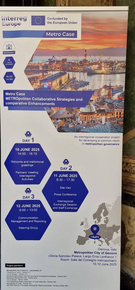 AMB_MetroGlobal's tweet image. 📍 𝗞𝗶𝗰𝗸-𝗼𝗳𝗳 𝗱𝗲𝗹 𝗽𝗿𝗼𝗷𝗲𝗰𝘁𝗲 𝗜𝗻𝘁𝗲𝗿𝗿𝗲𝗴 𝗘𝘂𝗿𝗼𝗽𝗲 𝗠𝗘𝗧𝗥𝗢𝗖𝗔𝗦𝗘 𝗮 𝗚è𝗻𝗼𝘃𝗮!
🚀 Comencem un projecte de 4 anys per compartir coneixement i experiències sobre la governança metropolitana amb 7 àrees metropolitanes europees.
🩵 Una oportunitat per…