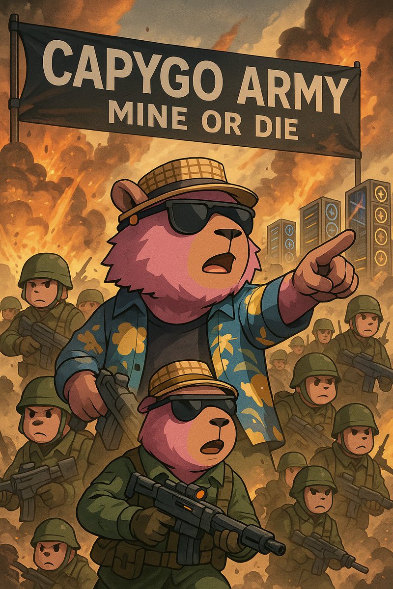 ChukwuLawrencem's tweet image. gCapy fam… we’re not just mining coins.
We’re out here on the battlefield, commanding rigs like war generals 🦫⚔️

This isn’t a game— it’s a movement.

 MINE OR DIE isn't just a slogan. It’s the Capy way.

#CapyGo #CapyMemeContest @Capygoio  #MovementChain @movementlabsxyz