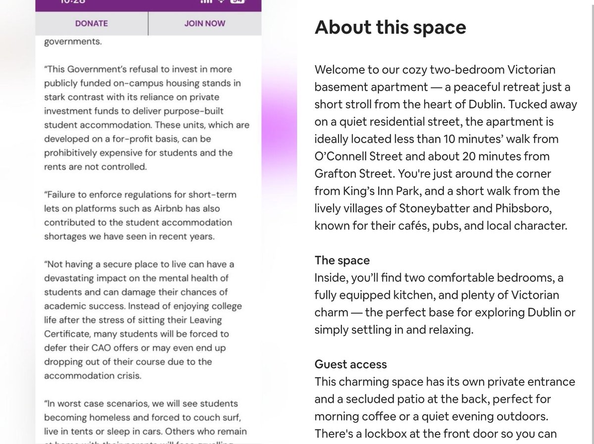 TheFlareNews's tweet image. REVEALED: WIFE OF SOCIAL DEMOCRATS T.D. GARY GANNON MAKING FORTUNE FROM AIRBNB—WHILE GANNON CALLS FOR AIRBNB TO BE RESTRICTED

Gannon&apos;s wife Clodagh Allen&apos;s Airbnb listing goes for up to €290/night. Gannon has been vocal about Airbnb worsening the housing crisis

@TheFlareNews
