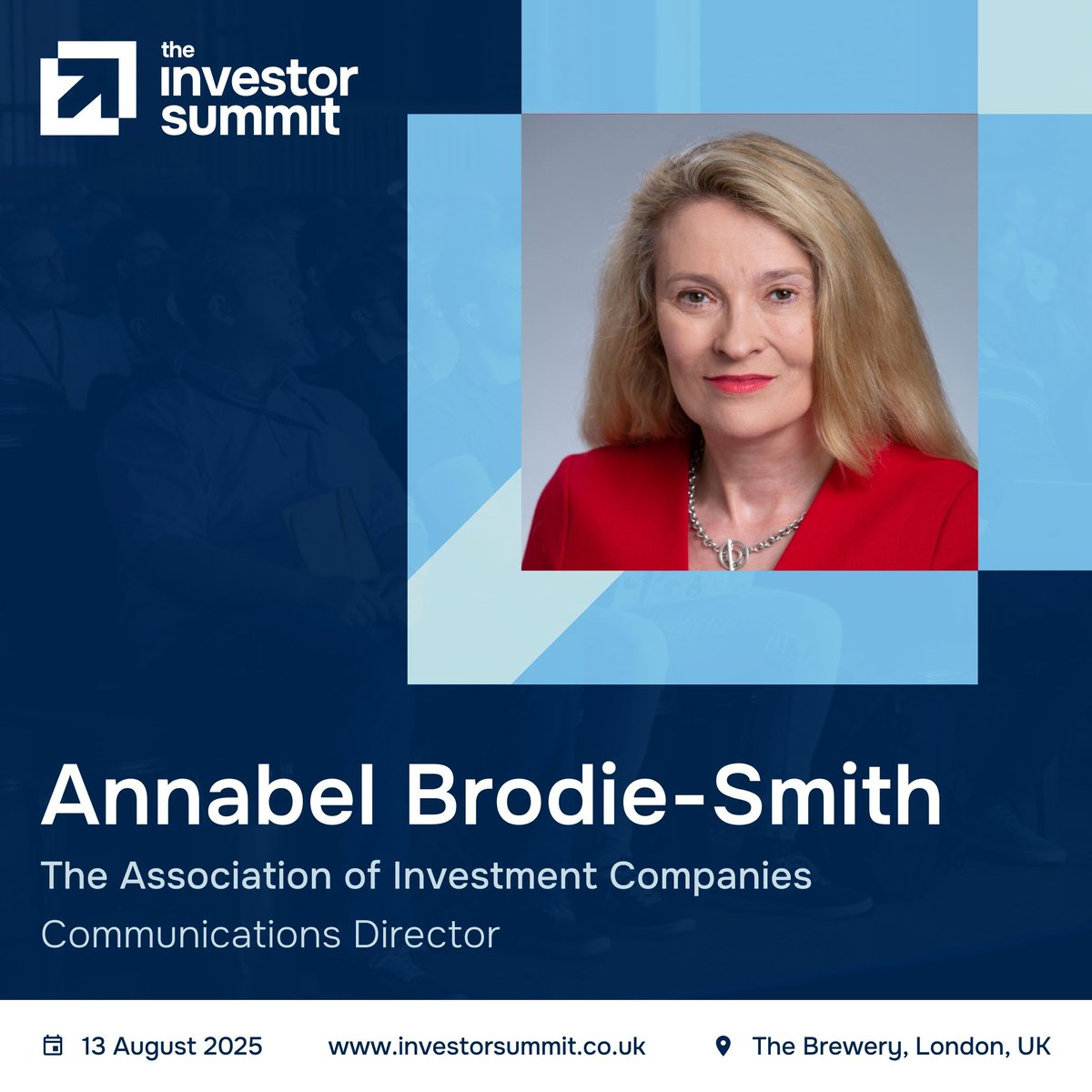 Announcing: Annabel Brodie-Smith will be at The Investor Summit!

As Communications Director at the Association of Investment Companies (AIC), Annabel has been a driving force in making investment trusts more accessible and better understood by retail investors. With over 25