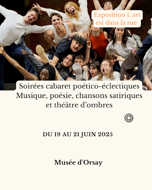 Paris Paris (@parisparisfr) on Twitter photo Du 19 au 21 juin 2025, dans le cadre de l’exposition « L’art est dans la rue », la troupe du <a href="/CoursFlorent/">Cours Florent</a>, accompagnée du metteur en scène Igor Mendjisky, vous convie au <a href="/MuseeOrsay/">Musée d'Orsay</a> à des soirées mêlant musique, poésie, chansons satiriques et théâtre d’ombres, dans l’esprit des Du 19 au 21 juin 2025, dans le cadre de l’exposition « L’art est dans la rue », la troupe du <a href="/CoursFlorent/">Cours Florent</a>, accompagnée du metteur en scène Igor Mendjisky, vous convie au <a href="/MuseeOrsay/">Musée d'Orsay</a> à des soirées mêlant musique, poésie, chansons satiriques et théâtre d’ombres, dans l’esprit des