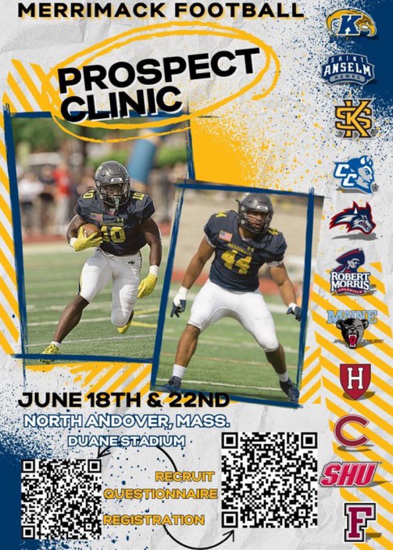 A lot of guys traveling hours and hours to P4, G5, even other FCS schools. Merrimack is THE hot bed for DMV guys. Check the numbers. Local guys, come hoMe… So if we aren’t in your camp schedule, you’re doing yourself a disservice!! Who’s popping out? Let me know something