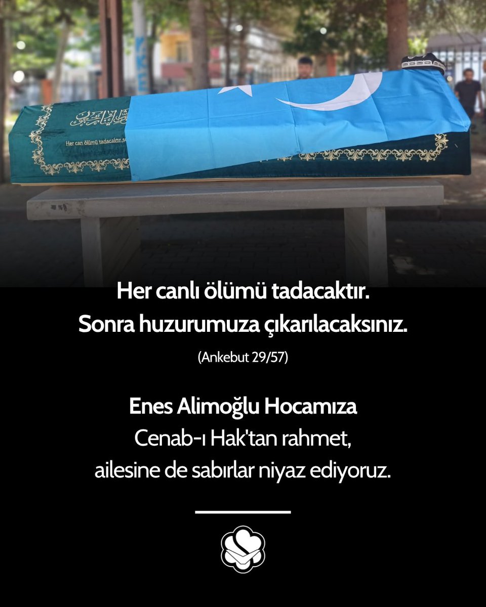 Enes Alimoğlu Hocamıza Cenab-ı Hak'tan rahmet, ailesine de sabırlar niyaz ediyoruz.

Her canlı ölümü tadacaktır. Sonra huzurumuza çıkarılacaksınız. (Ankebut 29/57)