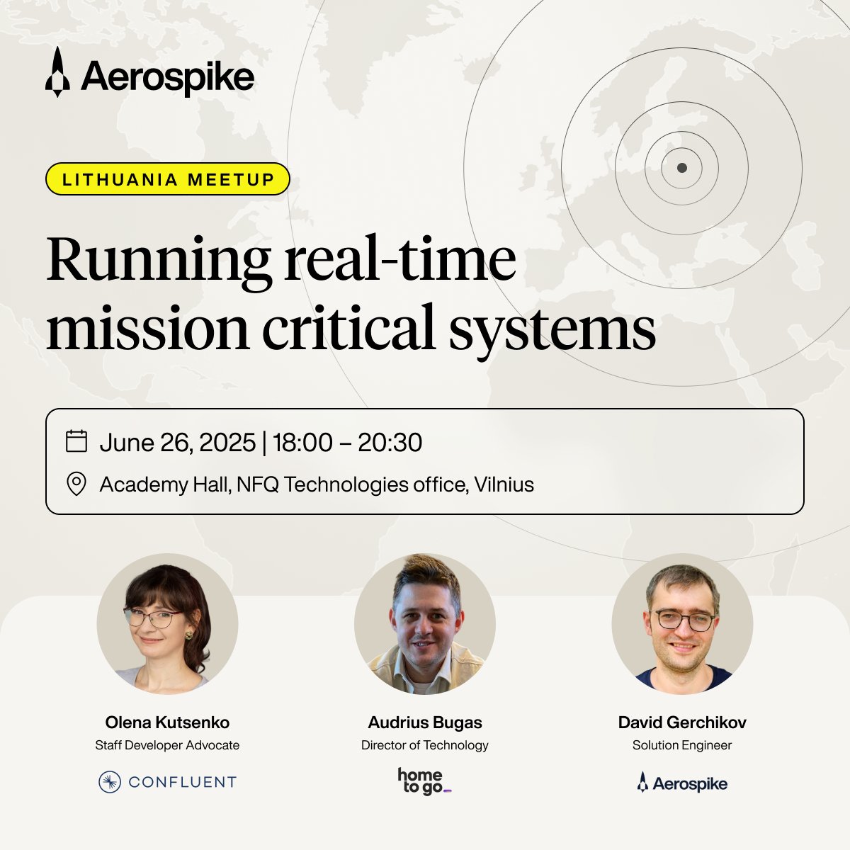aerospikedb's tweet photo. On June 26th in Vilnius discover how Aerospike helped #HomeToGo scale its vacation rental search with low-latency access to real-time availability and pricing #data. Learn about the tech that made it possible.

📍 Register here: https://t.co/JnIv98VhCV

#Database #Apache #Kafka https://t.co/AynLe0lzxv
