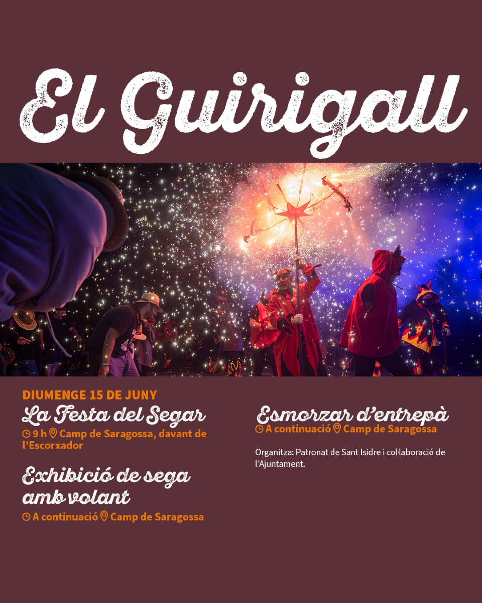 palauplegamans's tweet image. 📢 Atenció! Canvi d’ubicació de la Festa del Segar 🌾

Aquest diumenge 15 de juny, 📍 Nou espai: Camp de Saragossa (davant Escorxador)
Vine a recollir el teu barret i mocador del Guirigall a Can Cortès dissabte de 17 a 20 h i a la Plaça de la Vila a les 21 h.

#PsiP #Guirigall25