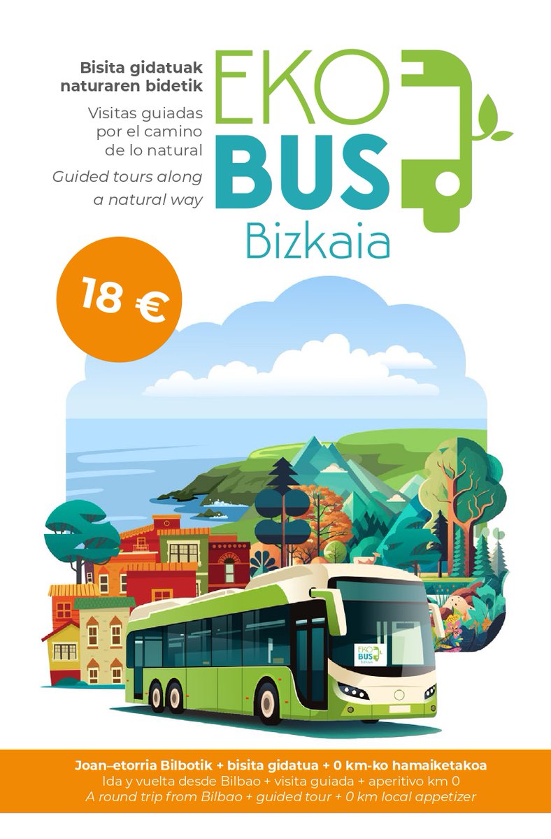 🟢🔵🟠
EKOBUS Bizkaia

🚍Embárcate en un viaje de ida y vuelta en autobús que incluye una visita guiada a pie con aperitivo con productos locales:
uribe.eu/ms/

🏞️Nosotros os acompañaremos y guiaremos por las comarcas de Urdaibai, Uribe, Lea-Artibai y Durangaldea