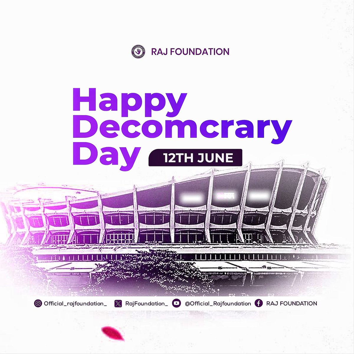 RajFoundation_'s tweet photo. Happy Democracy Day💃💃

Let's remember that our strength lies in our unity and our commitment to peace. 

 On this Democracy Day, let’s honor the spirit of unity and harmony that binds us as a nation. 

#DemocracyDay #HarmonyInDiversity #PeacefulNation #DemocracyDay2025 https://t.co/plnEr8FiDX