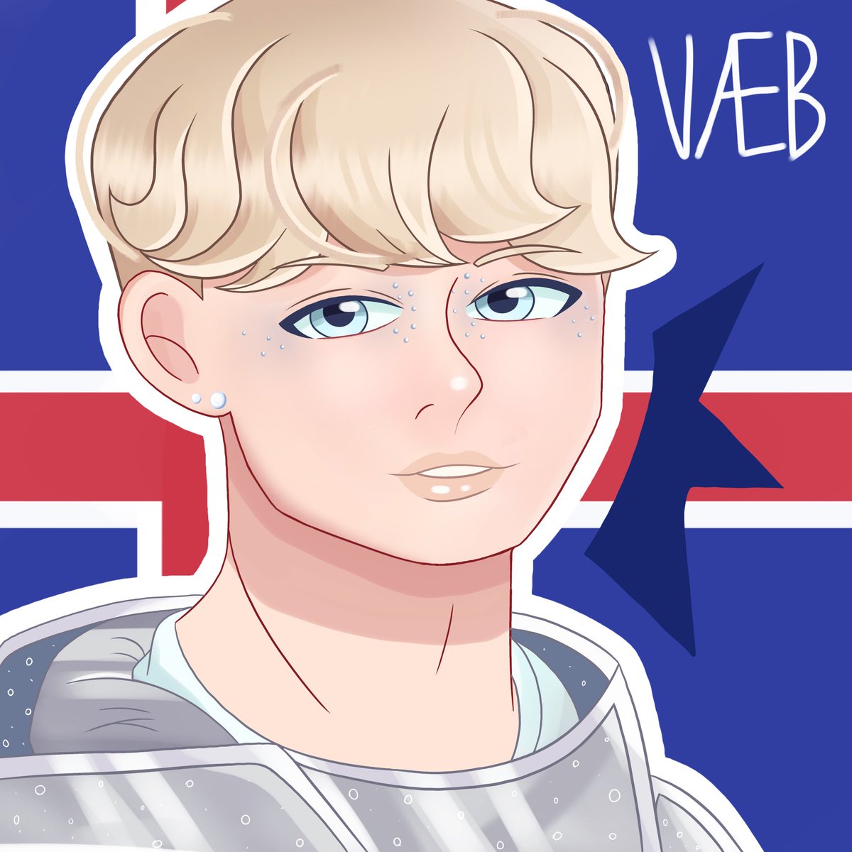 sleepyan_live's tweet photo. Since the last pic of Hálfdán flopped so hard, I made a colored version! So day 5 of regaining my ability to draw!!! @halfdaaan actually it’s not that great but my back hurts so bad that I can’t draw anymore #vaeb https://t.co/fLndXYt2TW