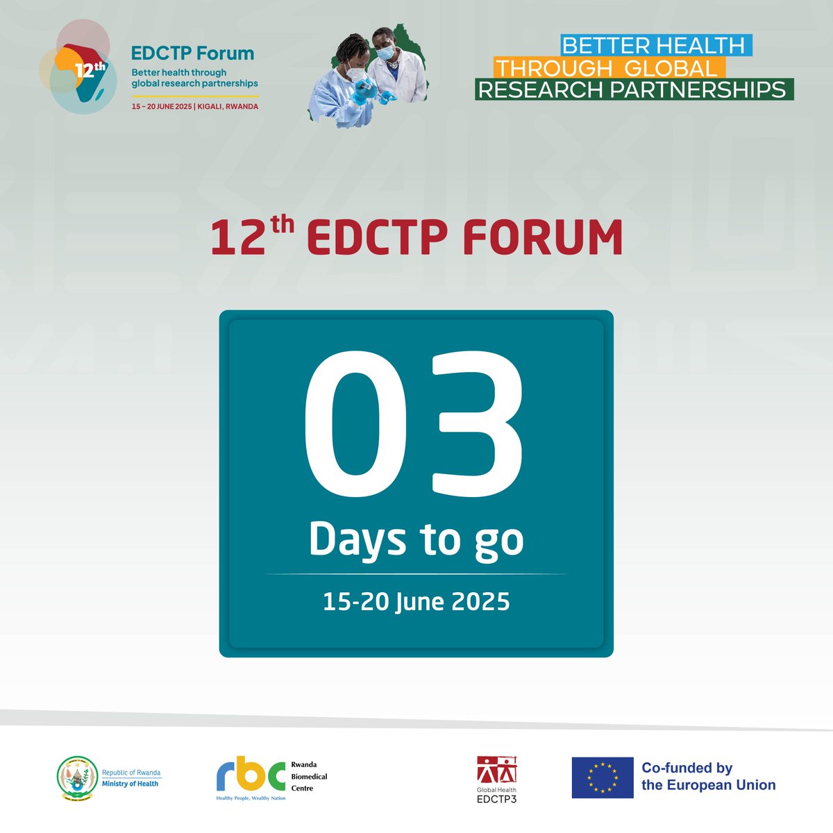 Rwanda Biomedical Centre (@rbcrwanda) on Twitter photo The 12th #EDCTP Forum is just around the corner!
From June 15 to 20, 2025, #Rwanda🇷🇼 will host this global health research event in Kigali, bringing together leading voices from #Africa and #Europe in science, policy, and academia. #EDCTPForum2025
🧪Visit <a href="/RBCRwanda/">Rwanda Biomedical Centre</a> 's booth at The 12th #EDCTP Forum is just around the corner!
From June 15 to 20, 2025, #Rwanda🇷🇼 will host this global health research event in Kigali, bringing together leading voices from #Africa and #Europe in science, policy, and academia. #EDCTPForum2025
🧪Visit <a href="/RBCRwanda/">Rwanda Biomedical Centre</a> 's booth at