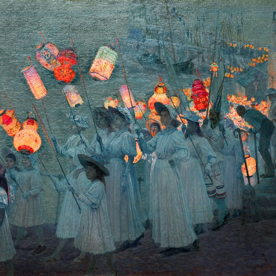 ayagonmail's tweet photo. おやすみなさい、美しい夢を。

George Sherwood Hunter (1846−1919)

Jubilee Procession in a Cornish Village, 1897 https://t.co/aX4fmia2xq