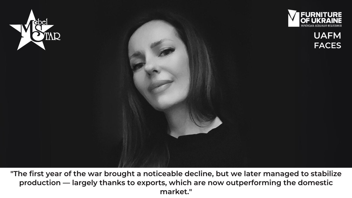 AssociationUAFM's tweet image. 💬 UAFM in faces: the story of Svitlana Alimova, head of the procurement department at Mebel Star

🔗 Learn more in an interview with Svitlana on our website via the link: uafm.com.ua/en/uam-v-oblyc…