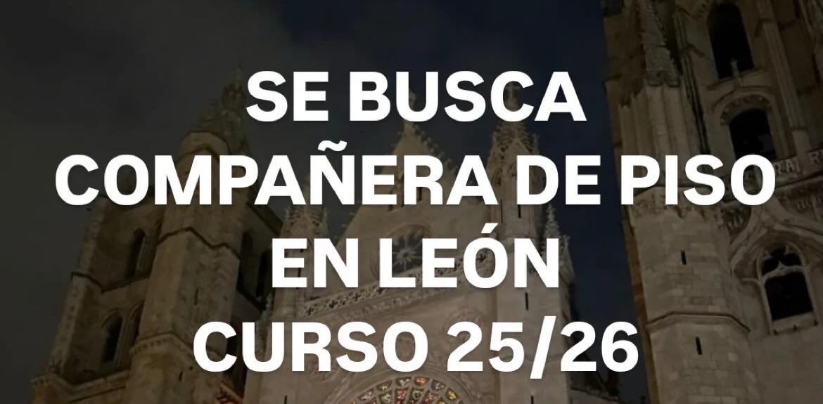 alefiooalvarez's tweet photo. Se busca compañera de piso para curso 25-26 en León.
Es en la zona de la palomera-san mames, a 10 mins de la uni.
Para mas info por privado 🫶 https://t.co/bWAv5h58u6