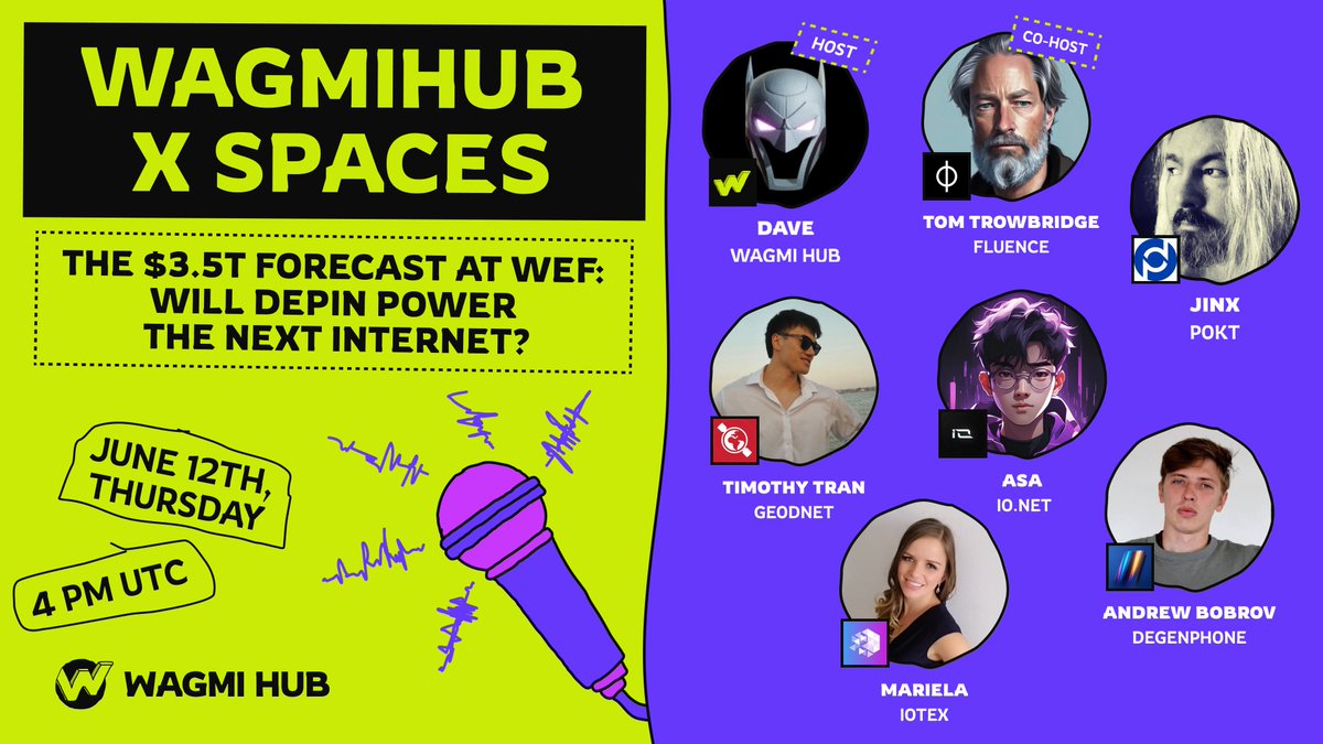 WAGMI HUB (@wagmihub) on Twitter photo ๐ WAGMI HUB X Spaces: The $3.5T Forecast at WEF โ Will DePIN Power the Next Internet?
Today, join us and <a href="/fluence_project/">Fluence โ</a> live as we host a high-signal panel exploring how decentralized physical infrastructure networks (DePIN) are transforming AI compute, infrastructure ๐ WAGMI HUB X Spaces: The $3.5T Forecast at WEF โ Will DePIN Power the Next Internet?
Today, join us and <a href="/fluence_project/">Fluence โ</a> live as we host a high-signal panel exploring how decentralized physical infrastructure networks (DePIN) are transforming AI compute, infrastructure